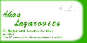 akos lazarovits business card
